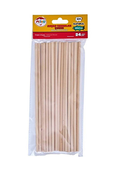 Next Plus Mas Mileo 1834 Ahşap Çubuk - Yuvarlak 5 x 200 mm - Naturel 1 Paket ...