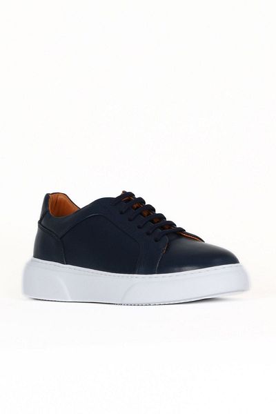 Bueno Shoes Navy Blue Antique Leather Men's Sports Shoes 32Ma104