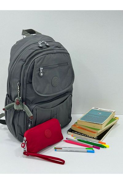Sanmorris Unisex Water Resistant Crinkle Fabric Backpack with Laptop Compartment and Hanging Pen Holder