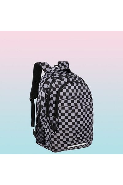 zola Sports bag and backpack set, 3 compartments, pockets, 45x28x17/42x34 cm, 22L, plaid