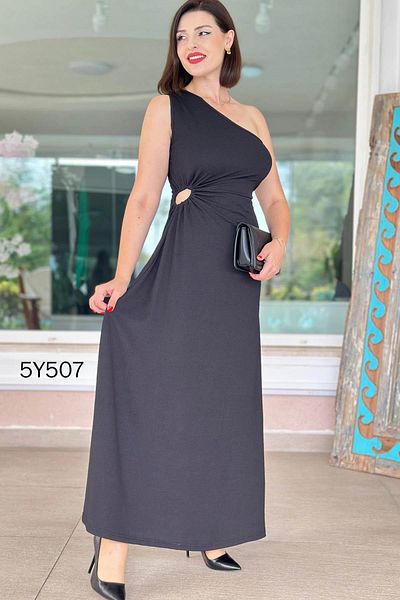 İnce Topuk Off Shoulder Low-Cut Dress 5Y507