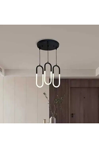 LED CONCEPT Lustra LED cu 3 tipuri de lumina si telecomanda, neagra, rotunda,...