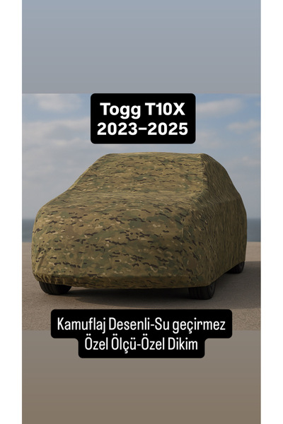 içel çadır Togg T10X 2023–2025 Kamuflaj Desenli Su Geçirmez Özel Dikim Özel Ö...