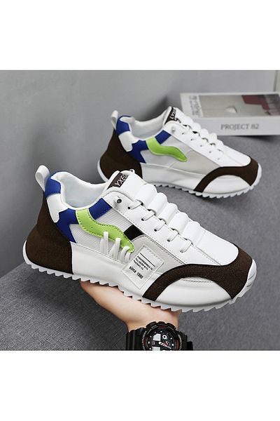 MBrands Sports shoes, sneakers made of synthetic leather, elastic laces 39 White