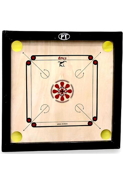 HIMCO 18-Inch Wooden Carrom Board Set with Coins and Striker