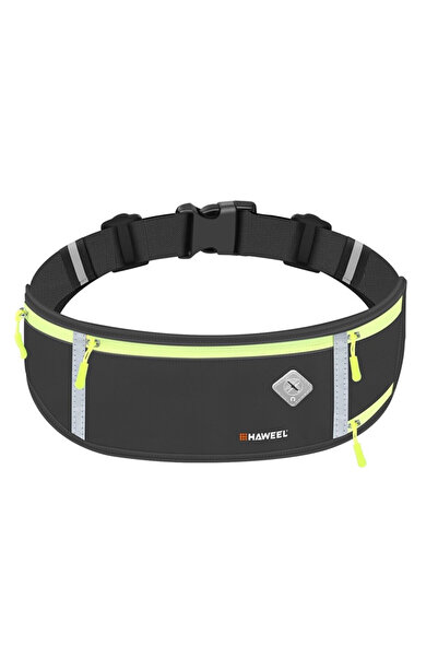 eR D L Curea de alergare/geantă sport, reflectorizantă, negru/verde, eR D L