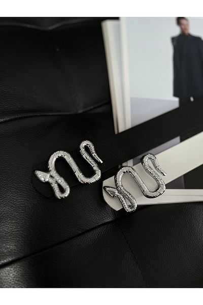 Fiori Women's Trouser Belt, Jacket Belt, Dress Belt, Shirt Belt with Snake Buckle