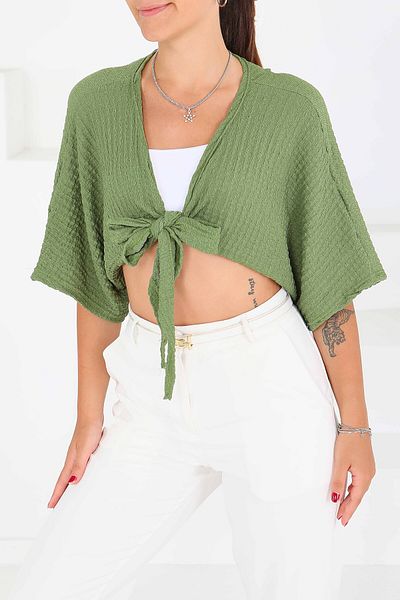 TOFİSA Tie Blouse Khaki - 27539