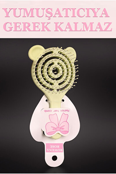 ROWENAROSE Pro Üç Boyutlu Çocuk Saç Fırçası Karışık Renk Yumuşatıcıya Gerek K...