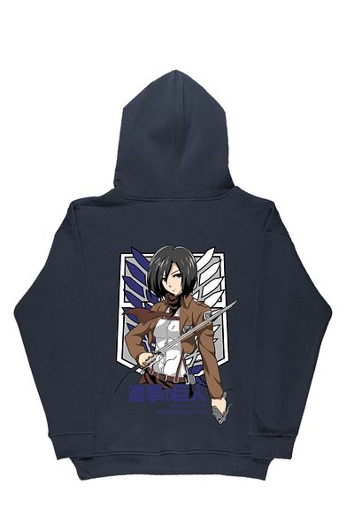 By Caspita Fashion Lenithra Attack on Titan Mikasa Anime Back Printed Unisex Oversize Smoked Hoodie