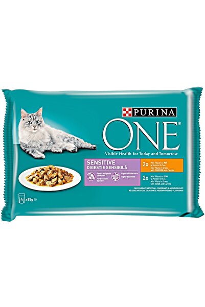 Purina One Pachet hrana umeda pentru pisici cu pui/ton Purina One Sensitive 4...