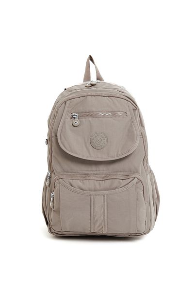 Sanmorris Unisex Water Resistant Crinkle Fabric Backpack with Laptop Compartment and Hanging Pen Holder