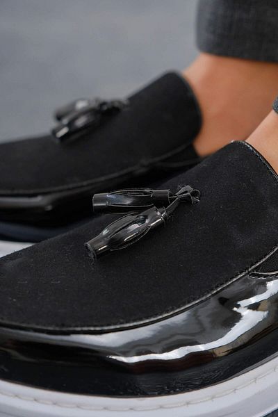 Mooien Mn002 - Rbt Loafer Verniciata Men's Shoes Black