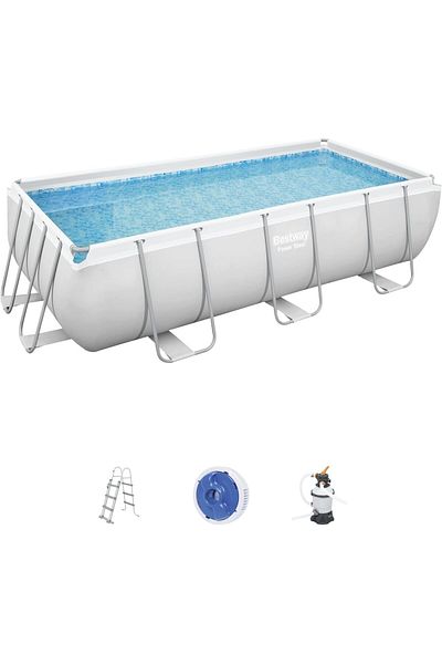 BESTWAY Power Steel 21' x 9' 52" Rectangular Pool Set