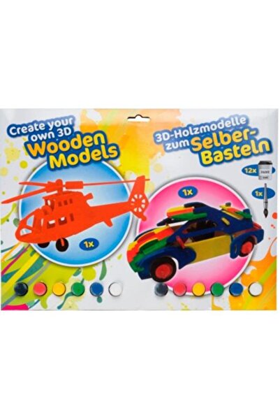 Eddy Toys Set pentru creat machete 3D din lemn - Vehicule