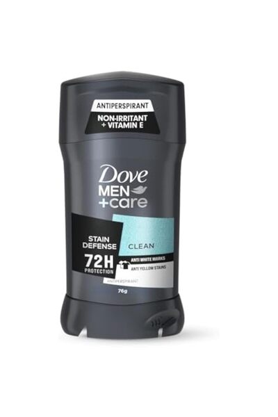 Dove مزيل عرق مضاد للتعرق من مين+كير، يحمي من البقع، يزيل العلامات البيضاء والبقع الصفراء، 76 غرام