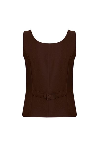 STELLA PULVIS Brown Unlined Square Collar Vest