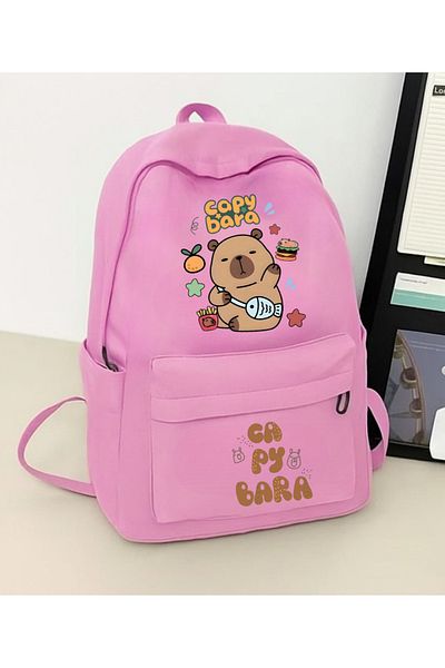 Toum Capibara Printed Unisex School Backpack