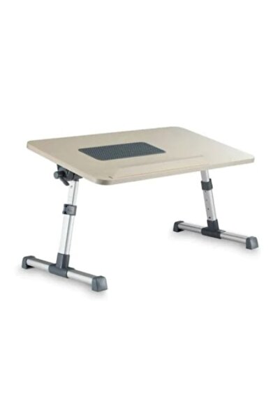 FOXMAG24 Birou pentru laptop, blat MDF, răcitor, picioare din aluminiu, regla...