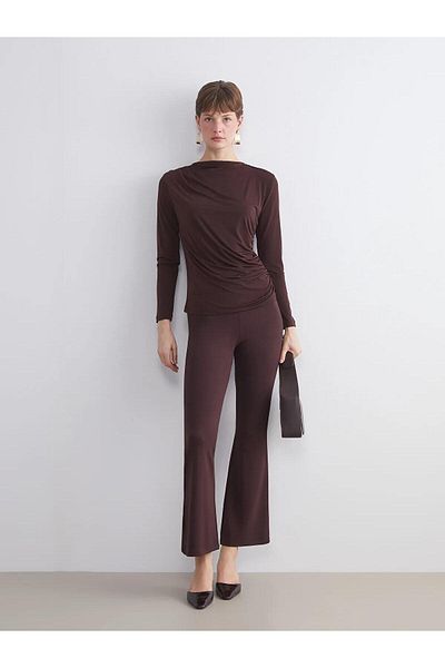 LC Waikiki Crew Neck Gathered Women's Bodysuit (W5)