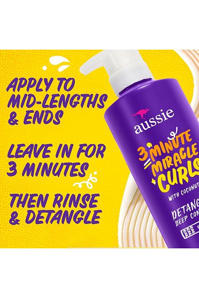 Aussie 3 Minute Miracle Deep Conditioner for Curly Hair with Coconut Oil 475ml