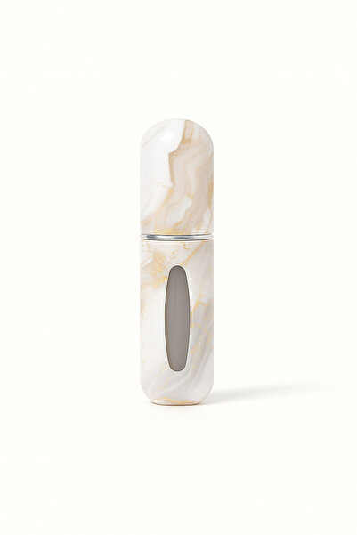 AROMENZA Mini Doldurulabilir Beyaz Mermer Desenli Cep Parfüm Şişesi 5 ml Taşı...