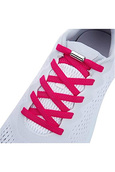 Endurance Sports Elastic Shoelaces with NO TOUCH System with Metallic Capsule, EnduranceSports, Round, Red