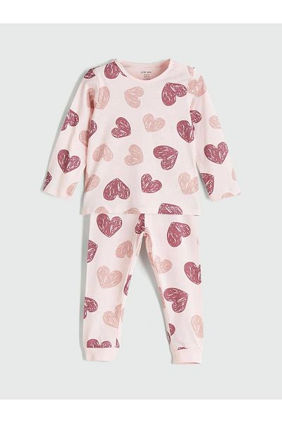 LC Waikiki Heart Patterned Baby Girl Pajama Set (W5)