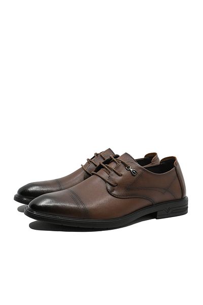 Mels Men's Derby Shoes, Brown, Leather