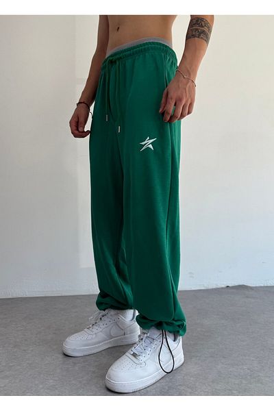 zaee Star Embroidered All Seasons Wearable Adjustable Leg Loose Sweatpants