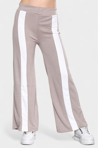 Pollux Women's High Waist Palazzo Sweatpants with Stripe