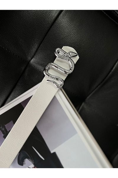 FioriModa Women's Trouser Belt, Jacket Belt, Dress Belt, Shirt Belt with Snake Buckle