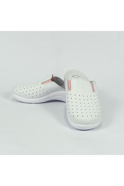 NO BRAND Leather medical clog with colored insert