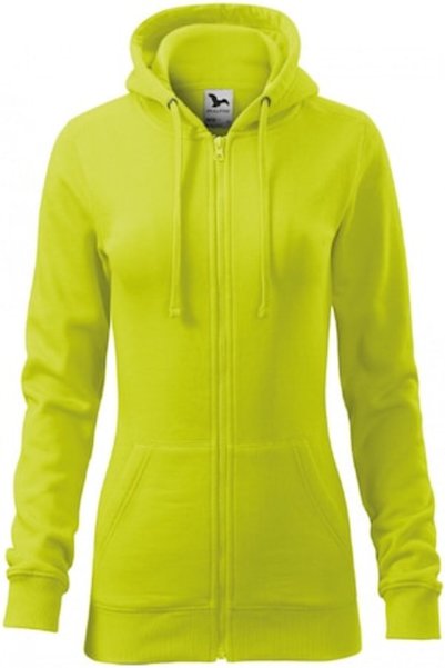 Malfini Hanorac cu fermoar pentru femei, culoare verde deschis, S
