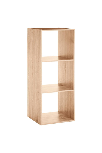 Five Simply Smart رف تخزين خشبي مختلط بثلاثة أقسام