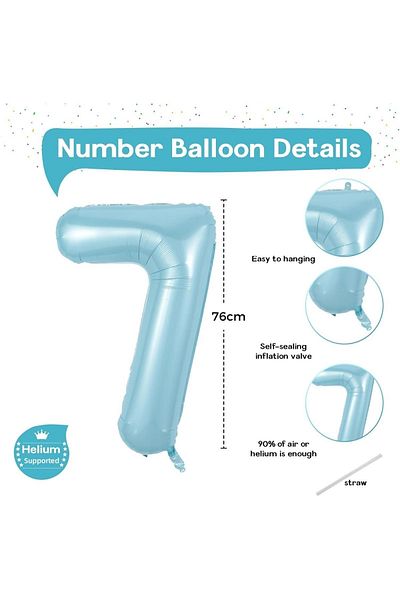 PARTİAVM 7 Years Old Blue Number Birthday Balloon Set Hero Dogs and Party Decor with Paw Pattern and Balloons