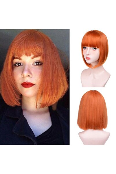 Generic Black Bangs Wig - Short Straight Hair