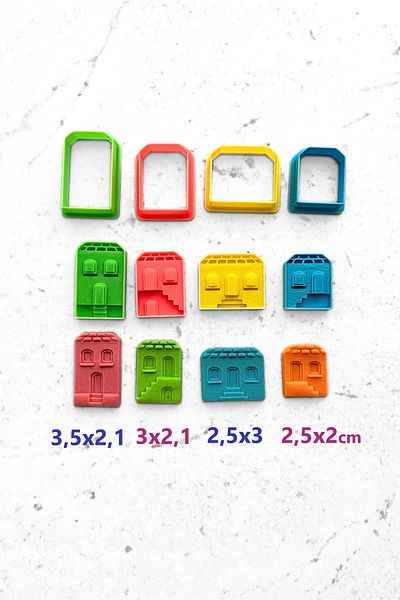 WE3D Mini House Staircase Detailed Polymer Clay Ceramic Plasticine Mold Set 2-3.5cm
