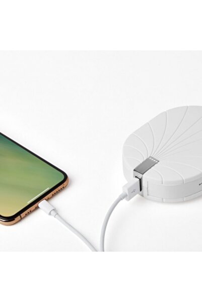 Lexon External Battery Charger Bali 10,000mAh built-in USB and USB-C cables white