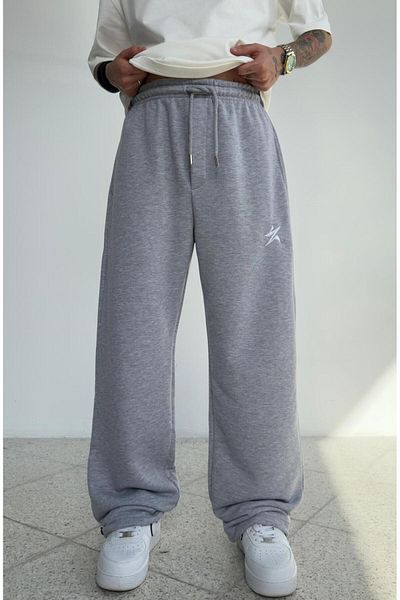 zaee Star Embroidered All Seasons Wearable Adjustable Leg Loose Sweatpants