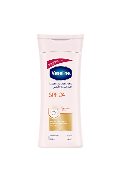 Vaseline لوشن الجسم الأساسي الموحد اللون مع عامل حماية من الشمس 24، 200 مل