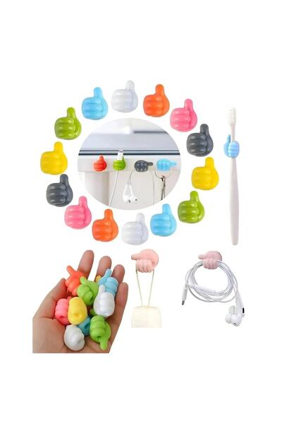 Gen-Of Yapışkanlı Mini Askılık Ve Kablo Tutucu 10 Lu GKH