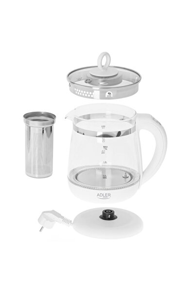 adler Fierbător cu infuzor 1,5L ADLER, temperatură reglabilă, alb 1299