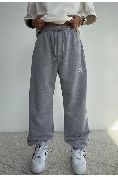 zaee Star Embroidered All Seasons Wearable Adjustable Leg Loose Sweatpants
