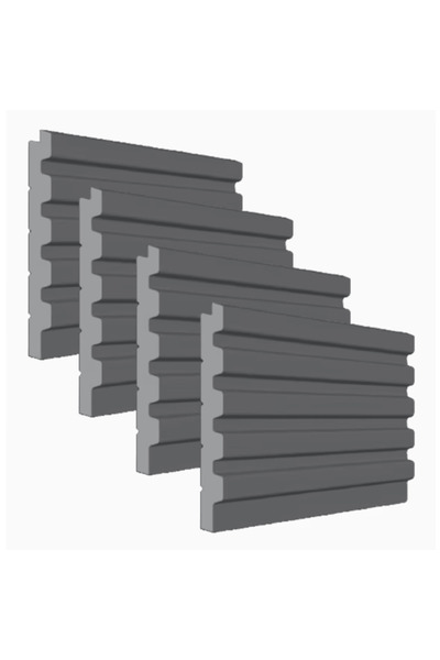 Fusion Decor Set 4 panouri decorative, riflaj, polimer rigid, 290X12X 1.2cm, FDE104, gri