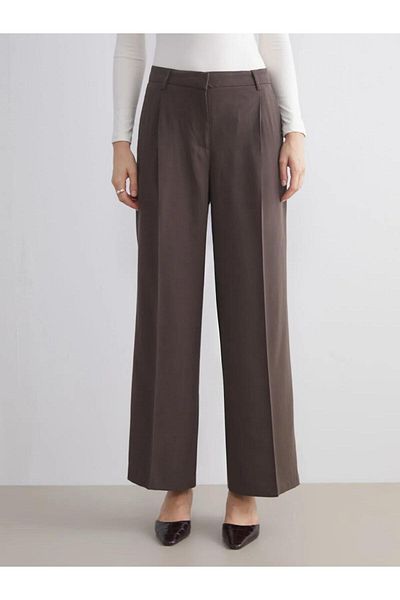 LC Waikiki Loose Fit Wide Leg Women's Pleated Trousers (W5)