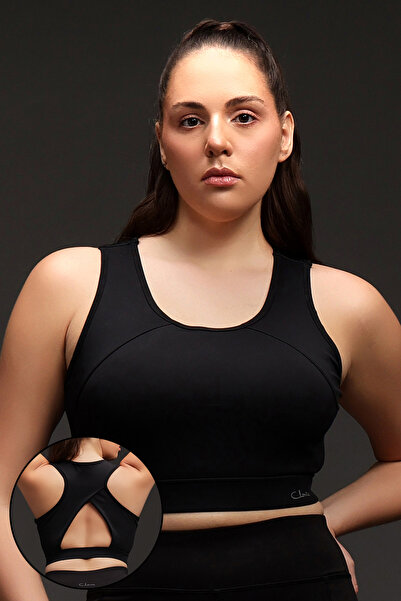 Clovia حمالة صدر رياضية مبطنة متوسطة التأثير باللون الأسود