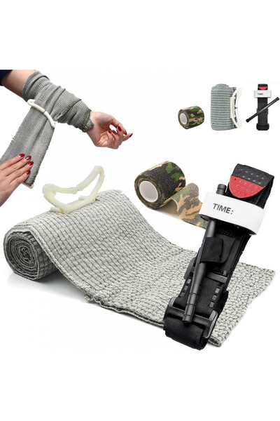 Shengruili Σετ 3 αιμοστατικών επιδέσμων πρώτων βοηθειών, υφασμάτινοι/πλαστικο...