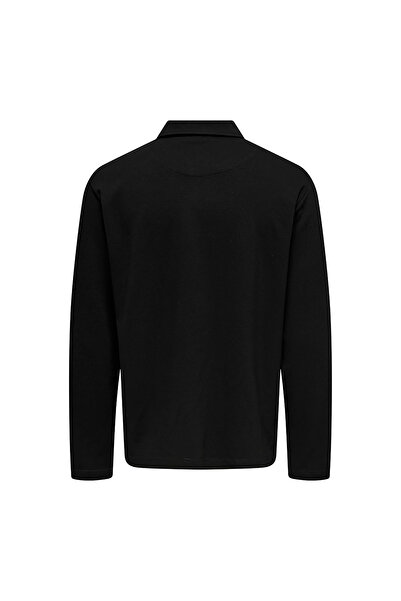 Only & Sons Newkoodly Erkek Siyah Polo Sweatshirt (22034756-JBK)