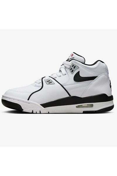 Nike Air Flight 89 Unisex Leather Sneaker High Top Genuine Leather Sports Shoes White